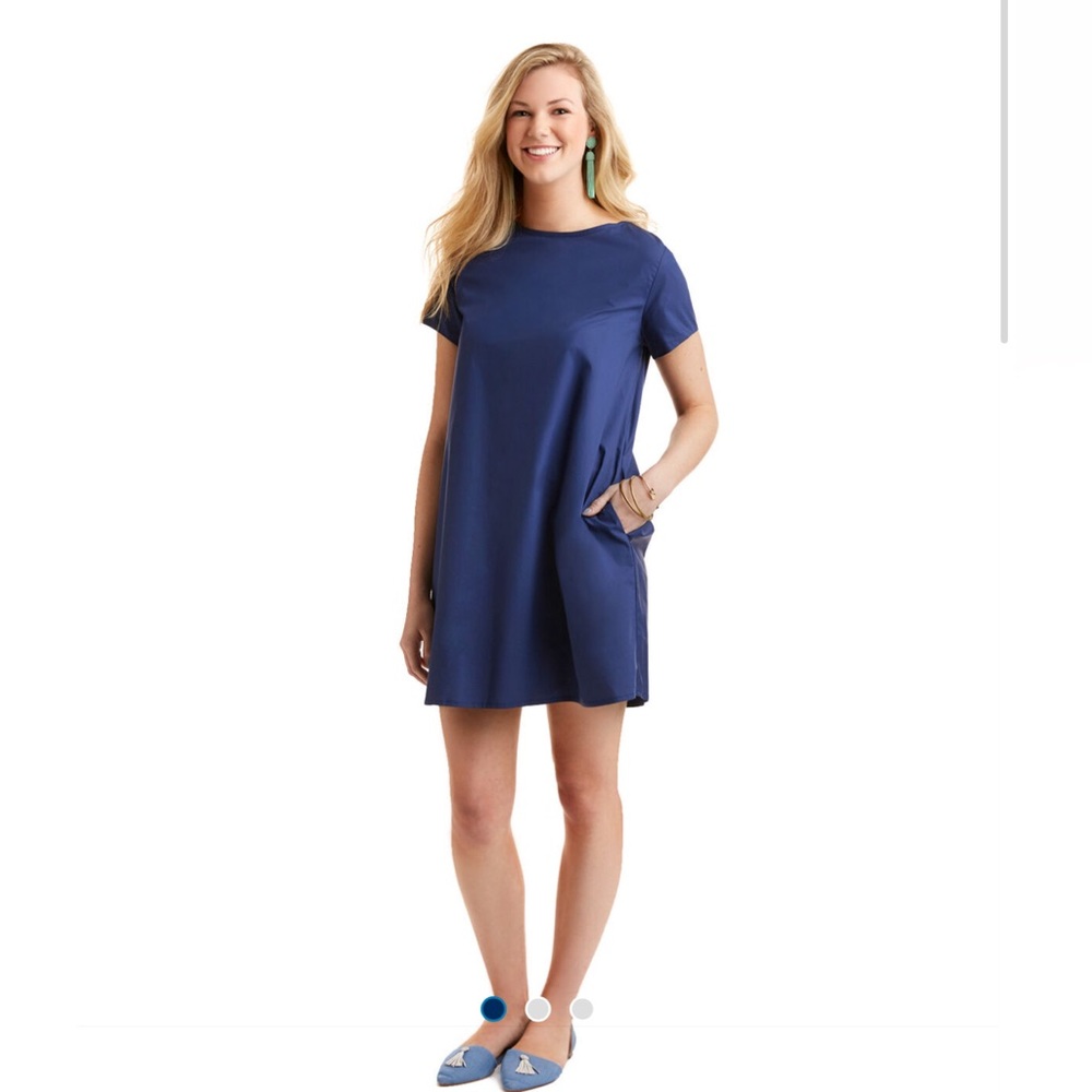 Vineyard Vines Short Sleeve Bow Back Dress - Navy Size XXS